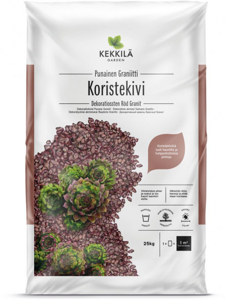 Koristekivi Kekkilä Punainen Graniitti 8-12 mm 42 säkkiä x 25 kg/lava, 1050 kg