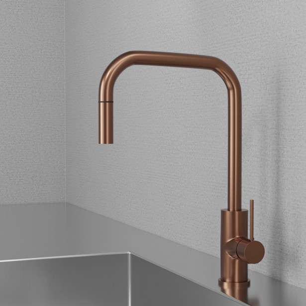 Keittiöhana Scandtap Steel Accent Square Amber D