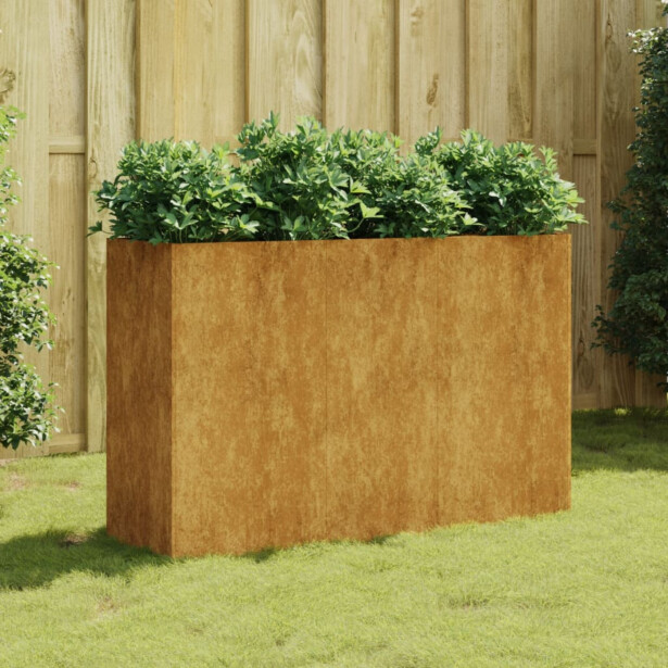 Korotettu kukkalaatikko 120x40x80 cm corten-teräs