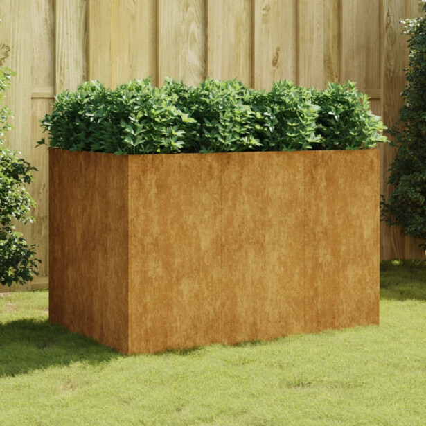 Korotettu kukkalaatikko 120x80x80 cm corten-teräs