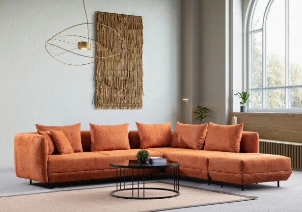 Kulmasohva Linento Furniture Floransa, oranssi