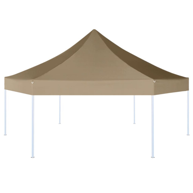 Kuusikulmainen pop-up katos 3,6x3,1 m 220 g/m² taupe