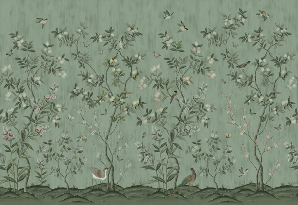 Kuvatapetti Rebel Walls Chinoiserie Chic Jade, non-woven, mittatilaus