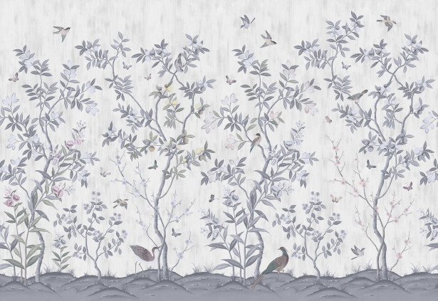 Kuvatapetti Rebel Walls Chinoiserie Chic Pearl Gray, non-woven, mittatilaus