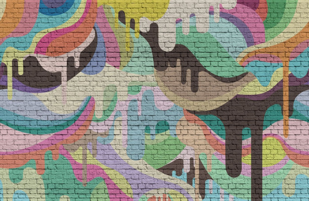 Kuvatapetti Rebel Walls Dripping Rainbow, non-woven, mittatilaus