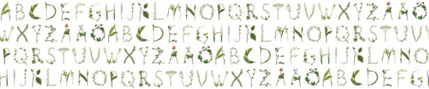 Kuvatapetti Rebel Walls Floral Alphabet, non-woven, mittatilaus
