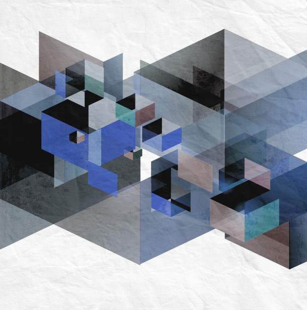 Kuvatapetti Rebel Walls Fractal Blue, non-woven, mittatilaus