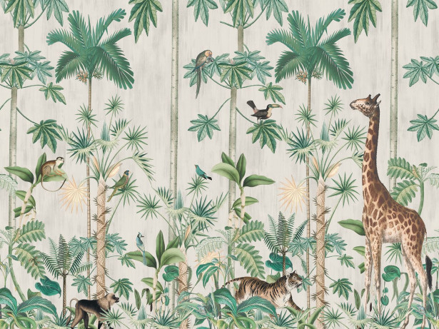 Kuvatapetti Rebel Walls Giraffe's Stroll, non-woven, mittatilaus