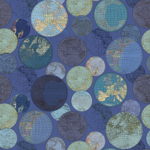 Kuvatapetti Rebel Walls Globes Gathering Blue, non-woven, mittatilaus