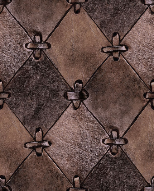 Kuvatapetti Rebel Walls Leather Rhombs Vintage, non-woven, mittatilaus