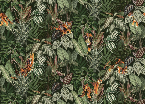 Kuvatapetti Rebel Walls Mischievous Tigers Lush, non-woven, mittatilaus