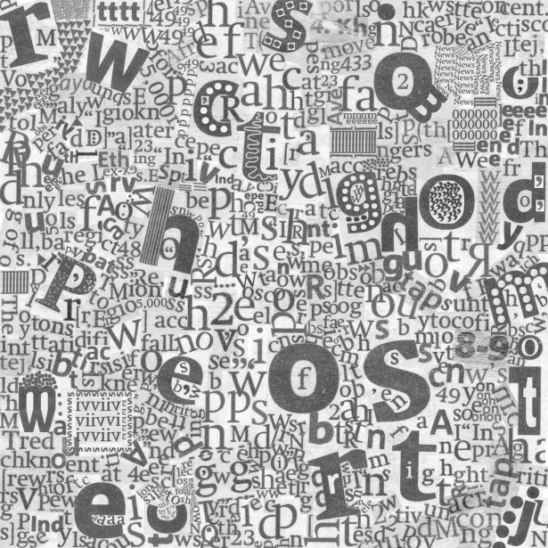 Kuvatapetti Rebel Walls Newspaper Letters, non-woven, mittatilaus