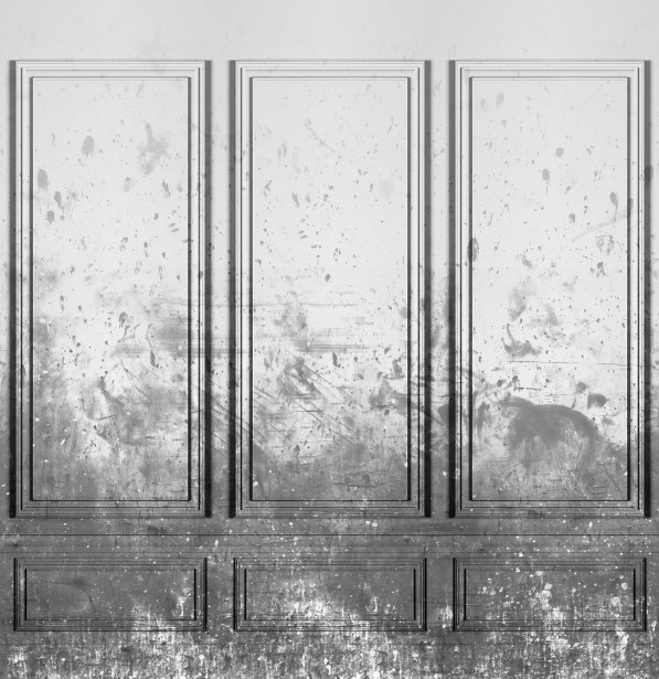 Kuvatapetti Rebel Walls Patinated Panels Smoke, non-woven, mittatilaus