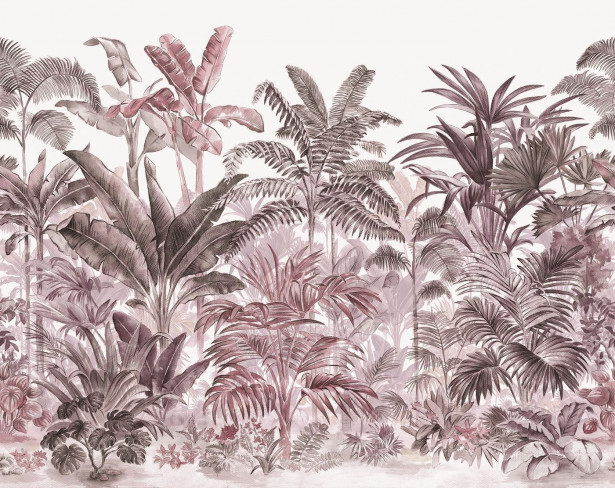 Kuvatapetti Rebel Walls Pride Palms Plum, non-woven, mittatilaus