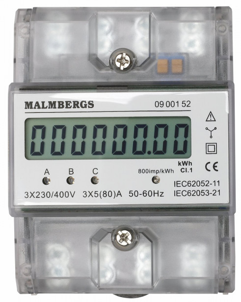 KWH-Mittari Malmbergs 3-vaiheinen 230/400V 63A