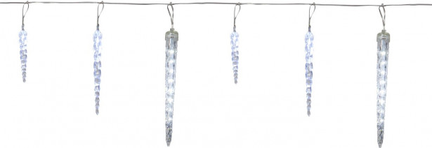 LED-jääpuikkosarja Star Trading Gelido, 700 cm, 24 jääpuikkoa, valkoinen