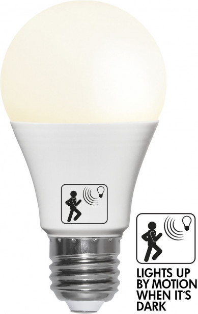 LED-lamppu Star Trading Sensor 357-08-1, Ø60x108mm, E27, opaali, 4.8W, 2700K, 470lm