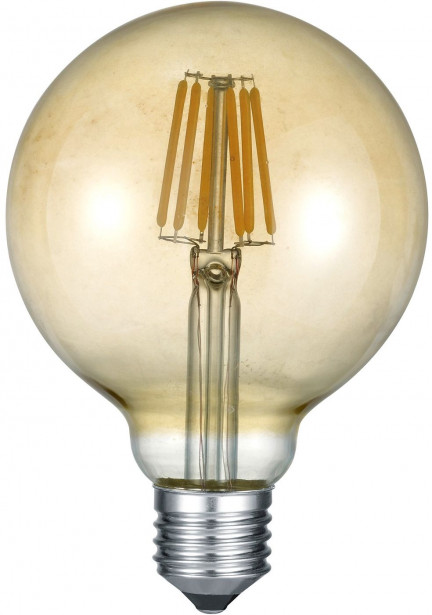 LED-lamppu Trio E27, filament, globe, 6W, 420lm, 2700K, ruskea