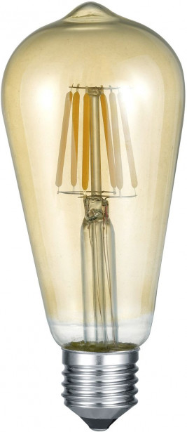 LED-lamppu Trio E27, filament, industrial, 6W, 420lm, 2700K, ruskea
