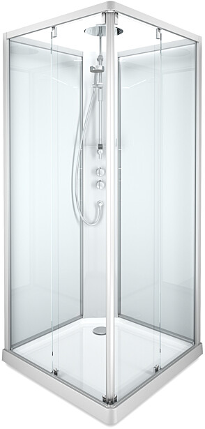 Suihkukaapin etulasi Ido Showerama 10-5, 900x900, suorakulmainen, mattahopea profiili, kirkas lasi