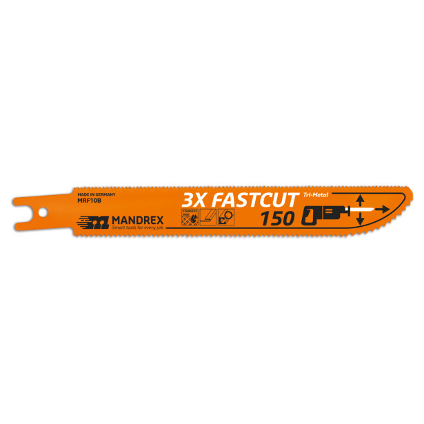 Puukkosahanterä Mandrex 3X Fastcut Co8, 150mm, metallille, 2kpl/pkt