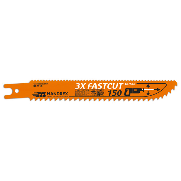 Puukkosahanterä Mandrex 3X Fastcut Co8, 150mm, puulle, 2kpl/pkt