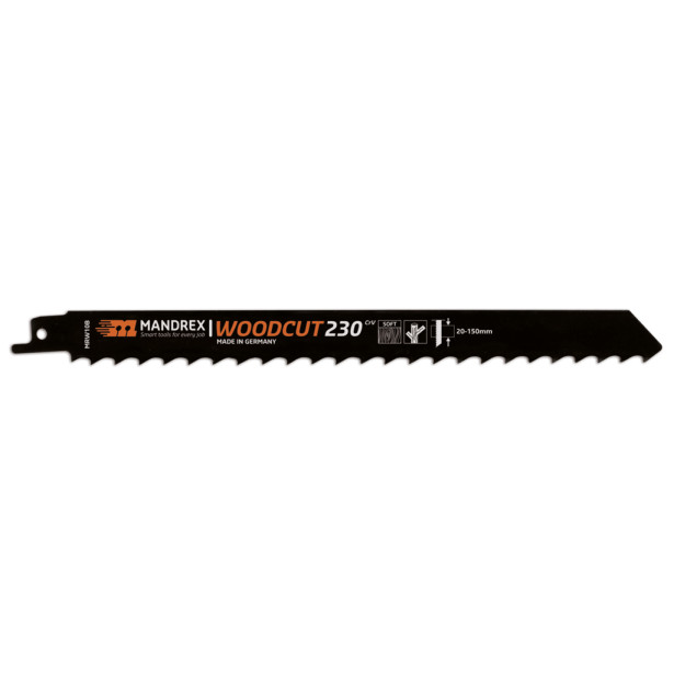 Puukkosahanterä Mandrex Woodcut 230mm, S15-190mm, CrV, 2kpl/pkt