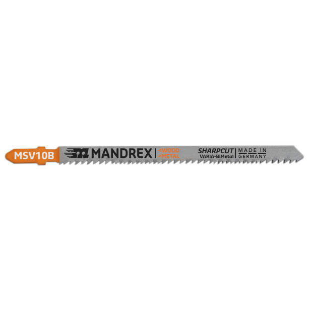 Pistosahanterä Mandrex Sharpcut-Varia 132mm, S3-100mm, bimetal, 2kpl/pkt