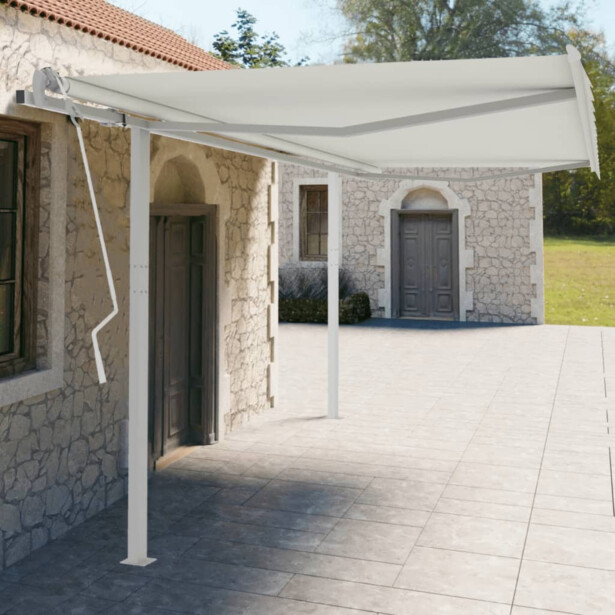 Markiisin tolppasarja 450x245 cm rauta, valkoinen