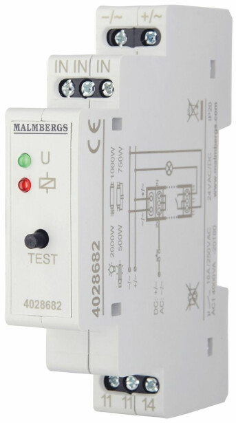 Sysäysrele Malmbergs, 1SL, 16A, 24V AC/DC