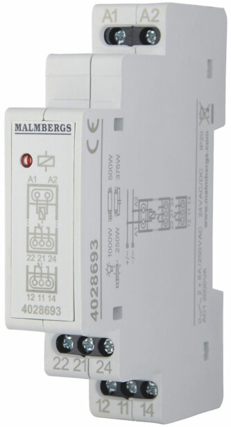 Apurele Malmbergs, 24V AC/DC, 2-vaihto
