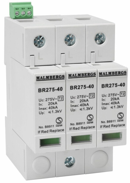Ylijännitesuoja Malmbergs, 3-NAP 275V R