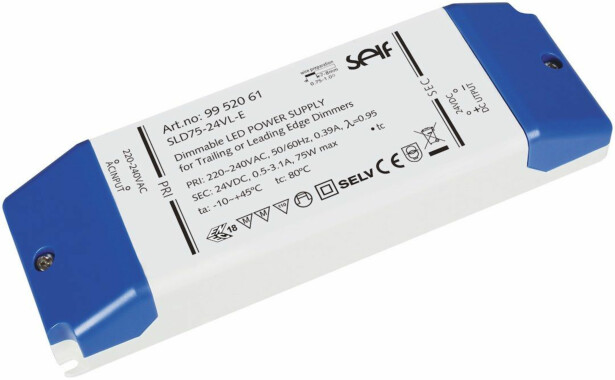 LED-muuntaja Malmbergs, 24VDC DIM 75W