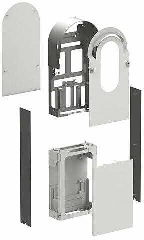 Metallisarja yhden Schneider Electric EVlink Pro AC -latausaseman asennukseen