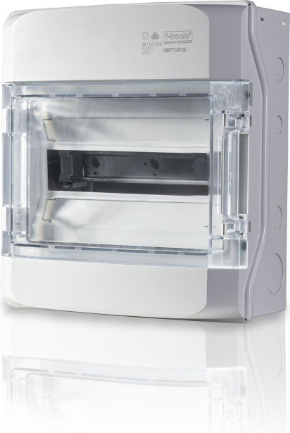 Moduulikotelo F-Tronic Neptun12, 1 rivi, 12 MOD, IP65, laipat ylä- ja alapäädyssä