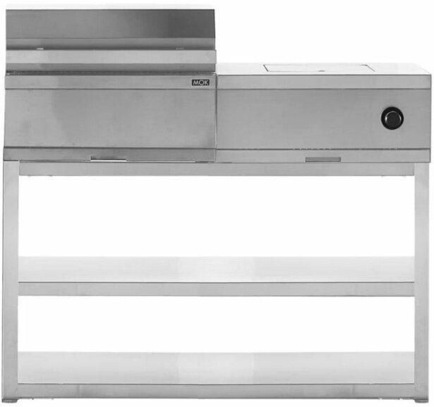 Kesäkeittiön hiiligrillimoduuli Myoutdoorkitchen, sivukeittimellä, 120cm, ruostumaton teräs