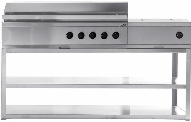 Kesäkeittiön kaasugrillimoduuli Myoutdoorkitchen Nordic Line,  5 poltinta ja sivukeitin, 180cm, ruostumaton teräs