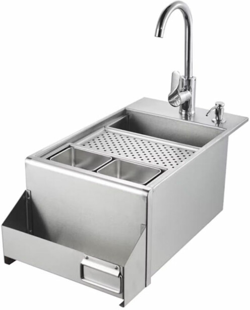 Kesäkeittiön integroitava vesihana ja cocktail-asema Myoutdoorkitchen Built-in