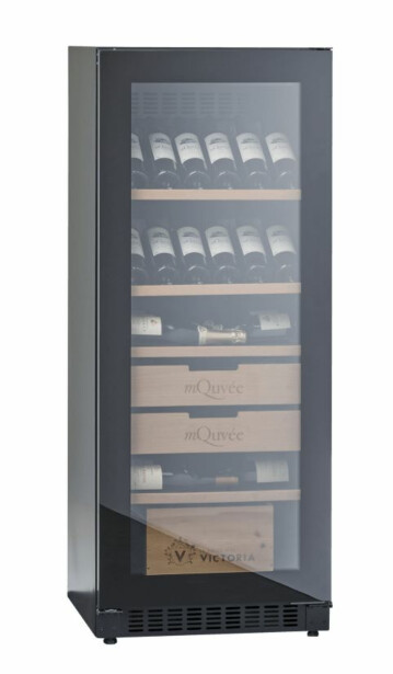 Viinikaappi mQuvée Velvet 100 Glass - VCS154FGB, musta