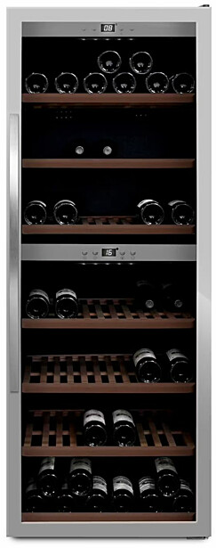 Kahden lämpötilan viinikaappi mQuvée WineExpert 126 Stainless - SW-126S, ruostumaton teräs