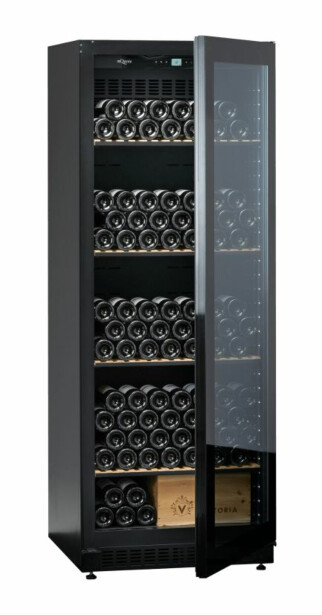 Viinikaappi mQuvée Velvet 220 Glass - VCS273FGB, musta