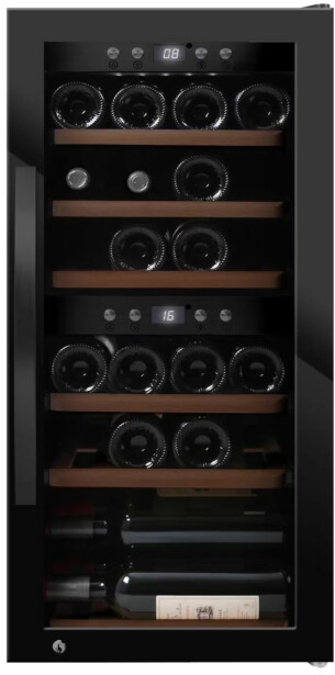 Viinikaappi mQuvée WineExpert 24 Fullglass Black - SW-24B, lukittava, musta