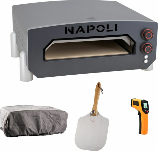 Pizzauunipaketti Napoli, pizzalapiolla, lämpömittarilla ja suojuksella