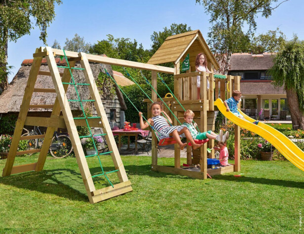 Leikkitornikokonaisuus Jungle Gym Cubby ja 2-Climb Module 220, ilman liukumäkeä