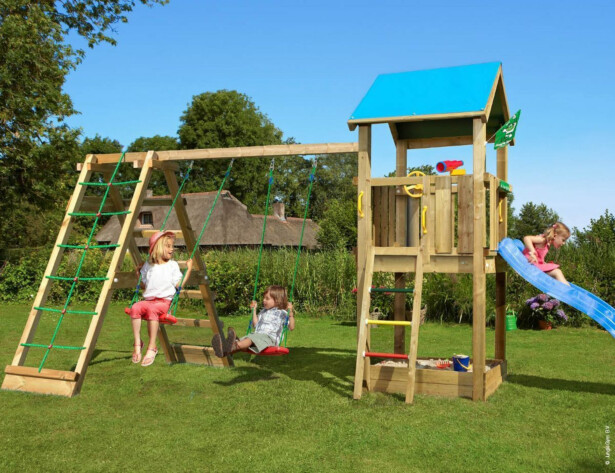 Leikkitornikokonaisuus Jungle Gym Castle 2.1 ja 2-Climb Module 220, ilman liukumäkeä