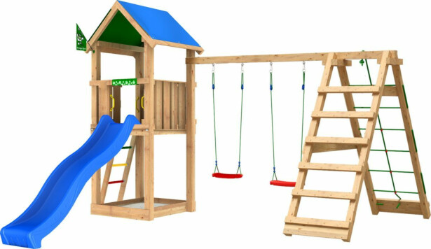 Leikkitornikokonaisuus Jungle Gym Castle 2.1 ja 2-Swing Module, ilman liukumäkeä