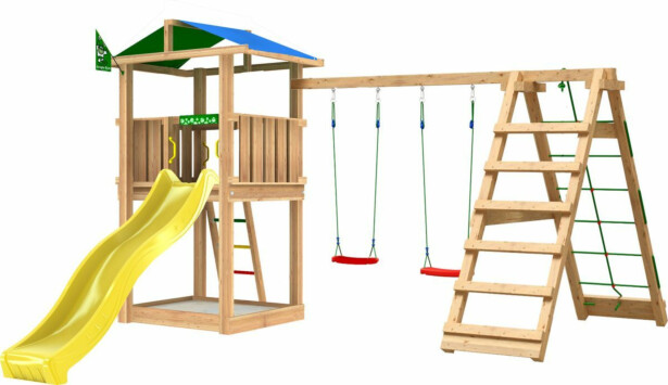 Leikkitornikokonaisuus Jungle Gym Hut 2.1 ja 2-Climb Module 220, ilman liukumäkeä