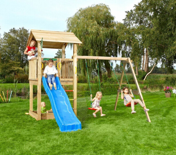 Leikkitornikokonaisuus Jungle Gym Casa 2.1 ja 2-Swing Module 220, ilman liukumäkeä