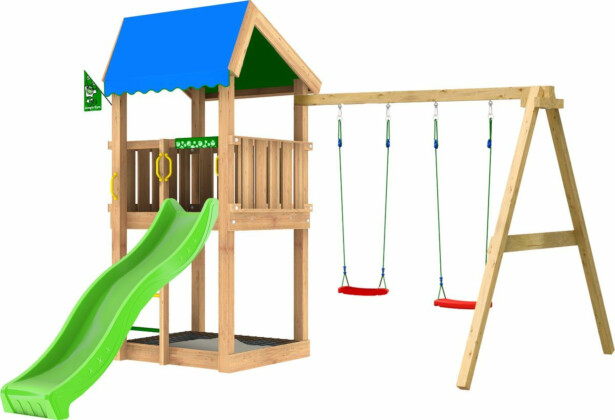 Leikkitornikokonaisuus Jungle Gym Home 2.1 ja 2-Swing Module 220, ilman liukumäkeä