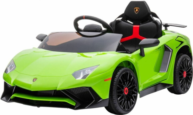 Lasten sähköauto Nordic Play Speed Lamborghini Aventador, 12V, limenvihreä